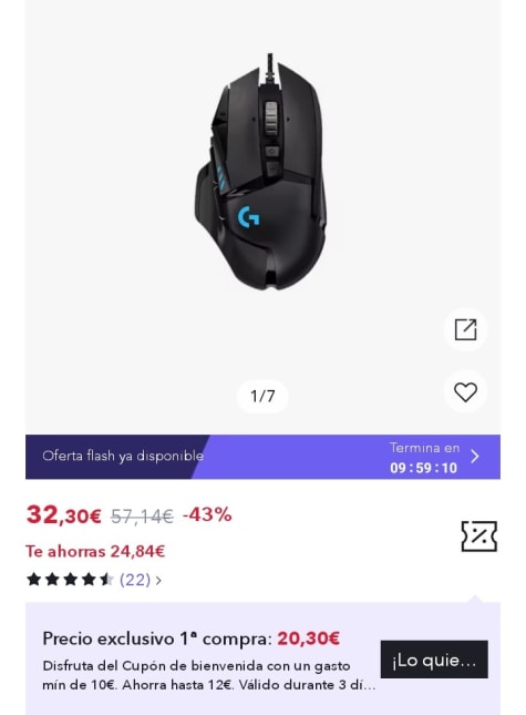 Logitech G502 Hero Ratón Gaming Con Cable Alto Rendimiento con Ofertas en  Carrefour