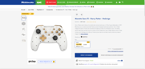 Manette Sans Fil - Harry Potter - Hedwige