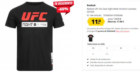 Camiseta para Hombre UFC Gear Fight por en Deporte-Outlet