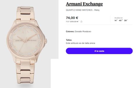 Reloj de Mujer Armani Exchange QUARTZ HAND WATCHES por 74€