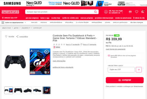 Controle Sony e Jogo Gran Turismo 7 PS4