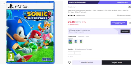 Juego Sonic Superstars Para Playstation 4, Ps4 con Ofertas en Carrefour