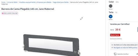 Barrera de cama abatible + plegable de Jane