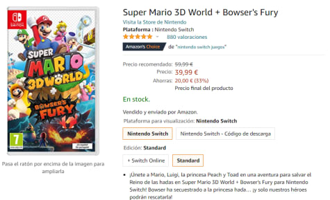 Super Mario 3D World + Bowser's Fury Nintendo Switch Edicion Standard