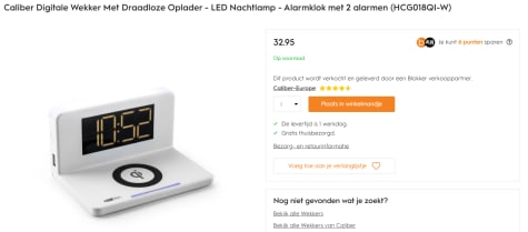 Digitale Wekker Met Oplader - LED Nachtlamp voor €32,95 bij Blokker