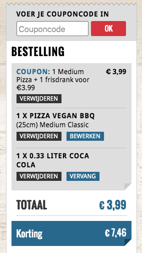 Stuntlunch Domino's Pizza: Medium pizza + drankje voor €3,99 Aanbiedingen