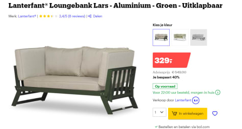 Op de een of andere manier knal Zelfrespect Lanterfant Lars verstelbare loungebank voor €329 bij Bol.com