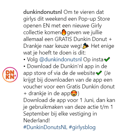 Ontvang een gratis Donut en Hot Drink bij Dunkin' Donuts! Aanbiedingen