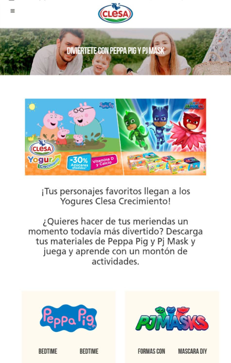 Gratis recortables y actividades de Peppa Pig y Pj Mask con Clesa