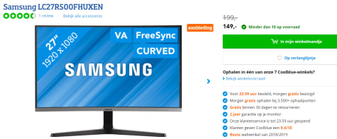Samsung C27R500FHU curved Monitor - Zwart voor €149 Aanbiedingen