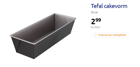 Harde ring Onderbreking Eigenaardig Tefal EasyBake Cakevorm metaal 30 cm voor €2,99