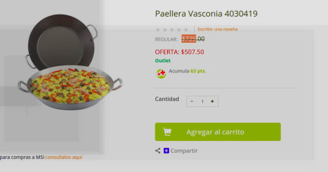 Paellera de Aluminio de la marca Vasconia