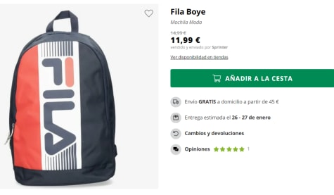 mago medallista Elucidación Mochila Fila Boye por 11.99€ en Sprinter