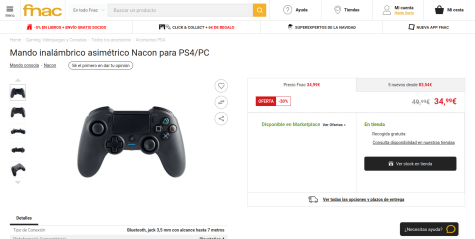 Mando inalámbrico asimétrico Nacon para PS4 y PC · Nacon · El Corte Inglés