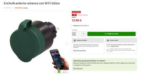 Enchufe exterior estanco con WiFi Edisio