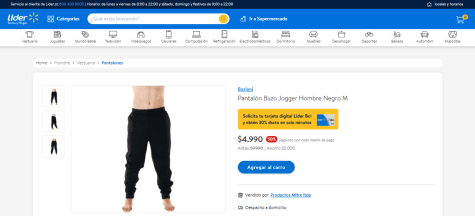 Pantal n Buzo Jogger Baziani para hombre por 4.990