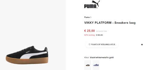 puma vikky platform black white metallic gold