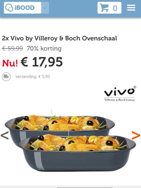 leeuwerik Geniet Temmen 2x Vivo by Villeroy & Boch Ovenschaal voor € 17,95