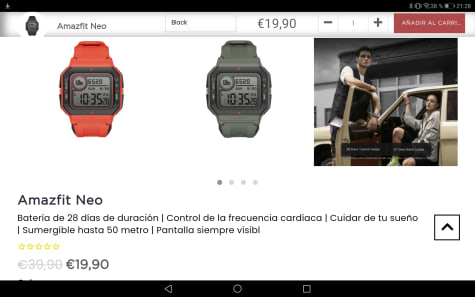 Reloj Amazfit Neo, por 19,90€ en Amazfit varios colores