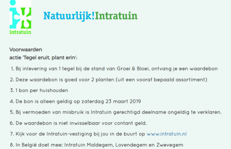 2 planten Gratis bij inlevering tegel bij Intratuin Aanbiedingen 2 planten Gratis bij inlevering tegel bij Intratuin Aanbiedingen