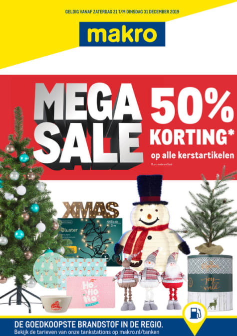 Werkelijk douche Effectiviteit Makro sale met 50% korting op kerstartikelen