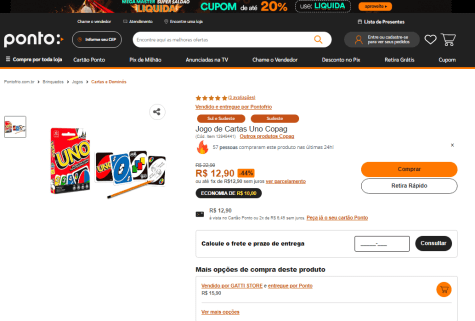 Uno - Jogo De Cartas no Shoptime