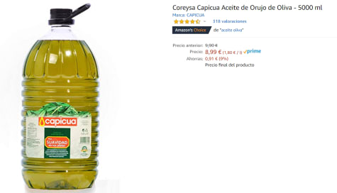 ▷ Chollazo Garrafa de aceite de orujo de oliva Capicua de 5 litros por sólo  25€ con envío gratis (-30%) o por 20€ con cupón bienvenida