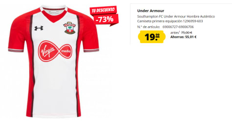 de Futbol Under Armour del Southampton FC por 19.99€ en Deporte-Outlet