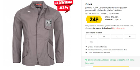 Chaqueta para Hombre PUMA por en