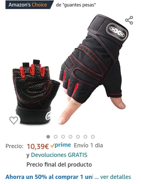 Wesho Guantes Gimnasio, Guantes Gimnasio Hombre Antideslizante Guantes  Deportivos Transpirable con Protección Completa de Muñeca y