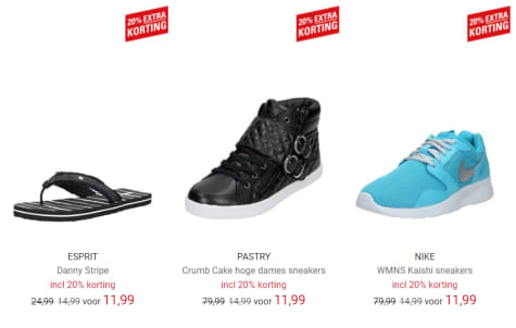 Tot 85% korting op diverse schoenen bij Schuurman Schoenen Aanbiedingen