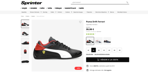 palma Continuo Carne de cordero Zapatillas Puma Drift Ferrari Hombre por 39,99€ en Sprintersports