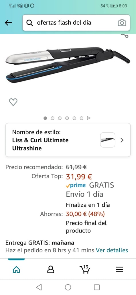 Rowenta Liss \u0026 Curl Ultimate Sunshine SF6220 por 31,99€
