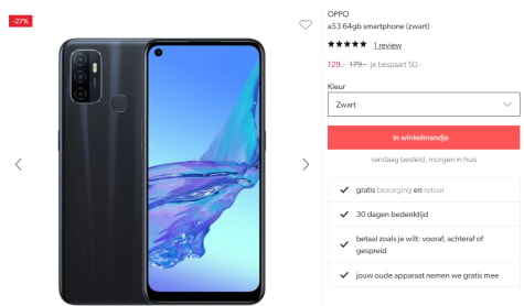 OPPO A53 - 64GB - Zwart voor €129 bij Wehkamp