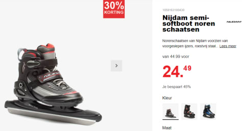 Hol ga winkelen rivaal Nijdam semi-softboot noren schaatsenvoor €24,49 bij Scapino
