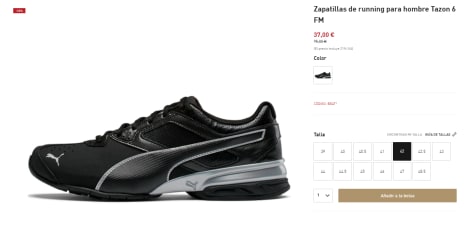 Zapatillas de running para hombre Tazon 6 FM por 25.99€ en Puma