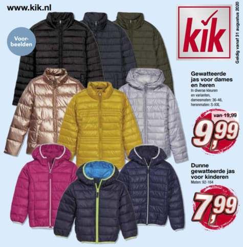 Gewatteerde( kinder)jassen €7,99