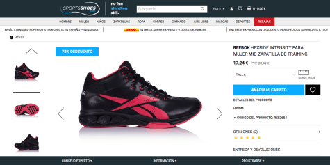 reebok hexride intensity para mujer mid zapatilla de training