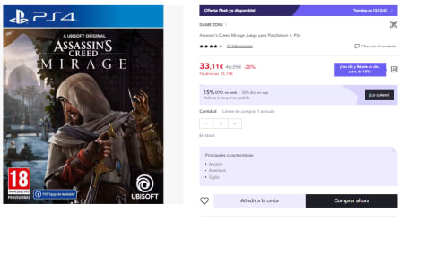 Assassin's Creed: Mirage (PS4) desde 38,90 €