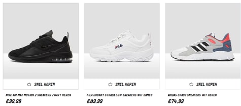 Alleen vanavond 20% korting op alle sneakers bij Aktiesport Aanbiedingen