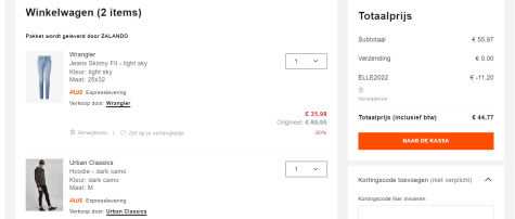 20% extra korting op alles incl. de sale tot 70% bij Zalando