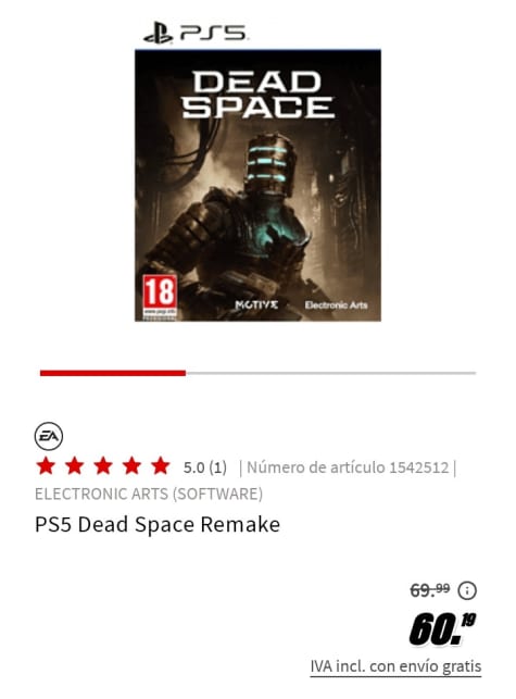 Juego Dead Space Remake Para Playstation 5, Ps5 con Ofertas en Carrefour