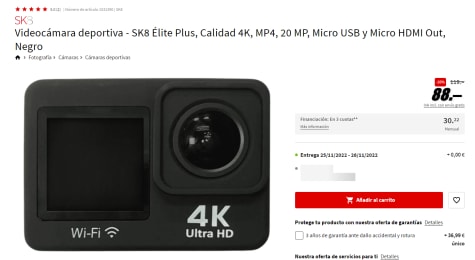 Sk8 Camara deportiva 4k Ultra HD
