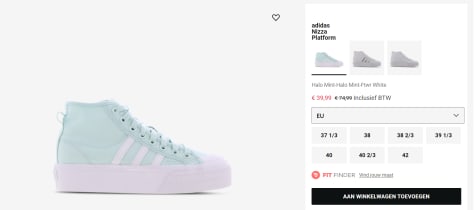 Adidas Nizza Platform MID Schoenen Turkoois voor €39,99 bij Footlocker