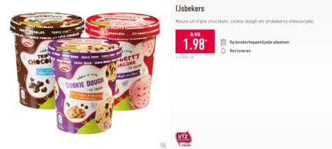 Alle smaken ijsbekers 2 voor €1,98 Aanbiedingen Alle smaken ijsbekers 2 voor €1,98 Aanbiedingen