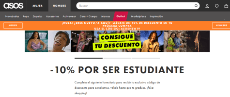 Cupón 10% Ahorro en Asos por ser estudiante