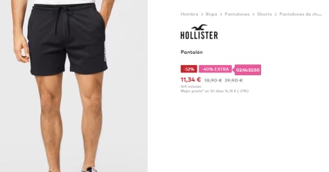 Pantalon de Hombre Hollister por 11.34€