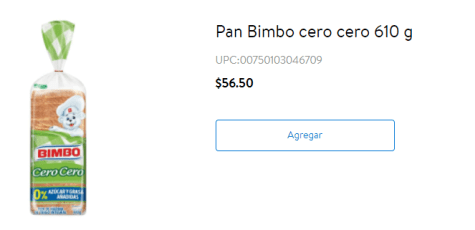 Pan Bimbo cero cero 610 g