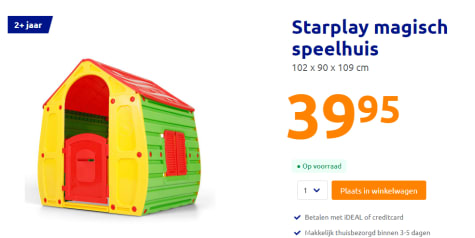 De controle krijgen Veel gevaarlijke situaties kast Starplay Magisch Speelhuis voor €39,95 bij Action