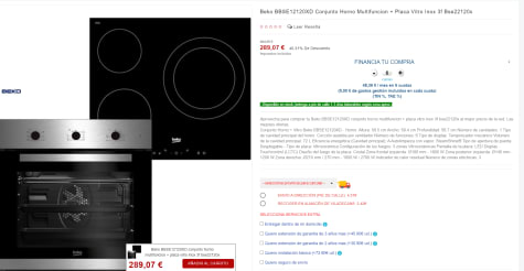 Beko BSE22120X sets de electrodoméstico de cocina Cerámico Horno